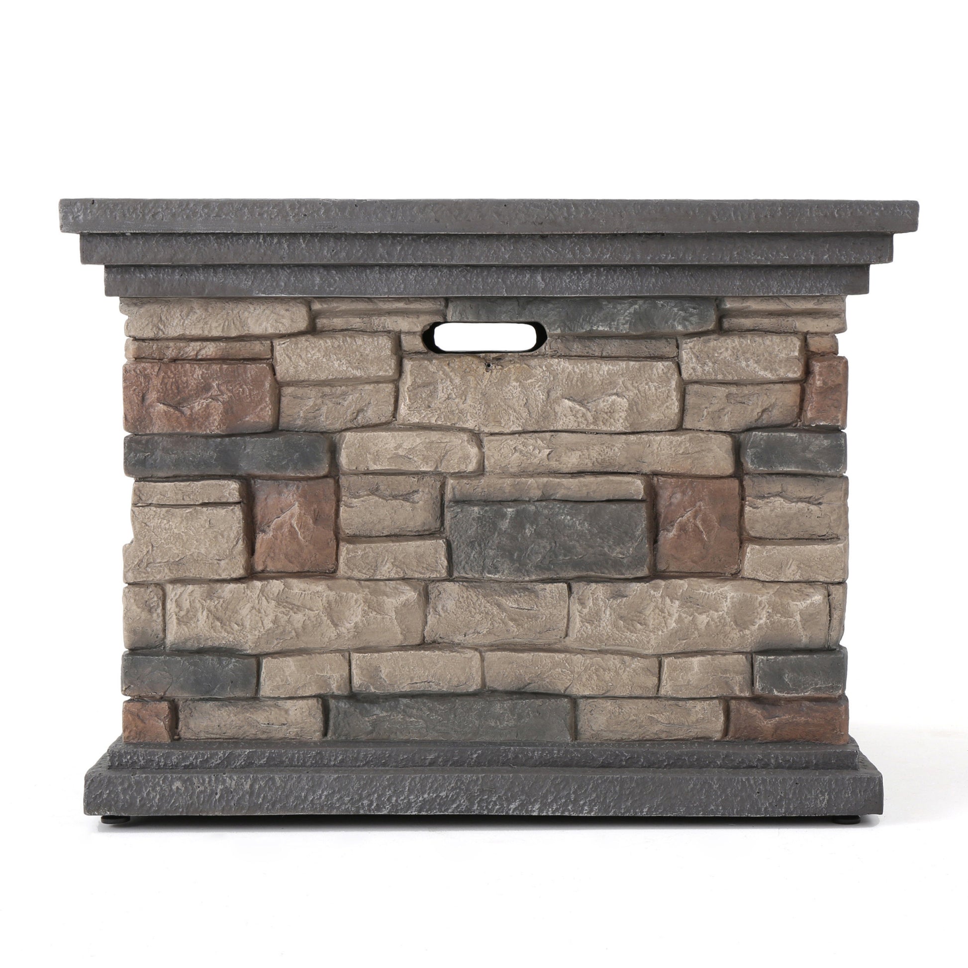 32" Stone Square Mgo Fire Pit 40000 Btu Stone Gray Magnesium Oxide