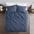 3 Piece Quilt Set Navy Full Queen Full Navy Polyester