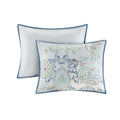 8 Piece Cotton Floral Printed Reversible Comforter Set Blue King King Blue Cotton