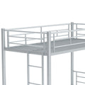 Bunk Bed Twin Over Twin Size With Ladder And High Guardrail, Able To Split, Metal Bunk Bed, Storage Space, Noise Free,Grey Silver Box Spring Not Required Twin Grey Silver Metal Metal