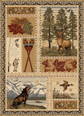 Woodland Gc Rst5401 Multi 7 Ft. 10 In. X 10 Ft. 3 In. Lodge Area Rug Cream Polypropylene