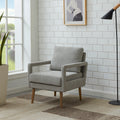 Mid Century Armchair2Pcs, Accent Chair With Wood Legs & Soft Cushion For Living Room, Bedroom, Home Office, Study, Grey Gray Foam Wood Fabric