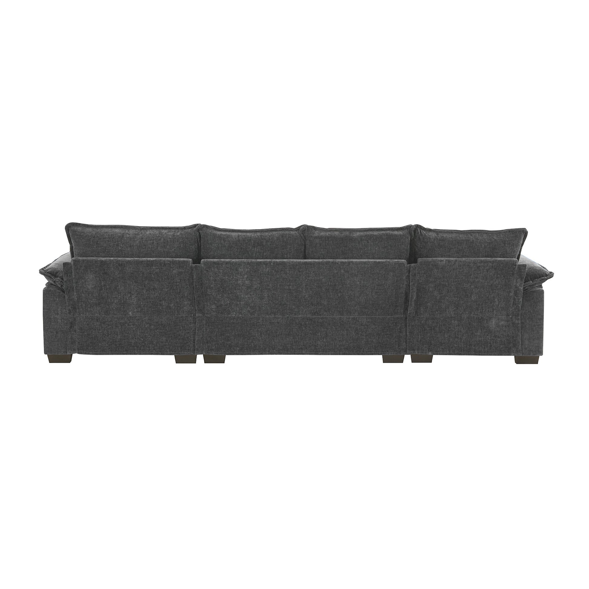 118*55" Modern L Shaped Chenille Cloud Sofa With Double Seat Cushions,5 Seat Upholstered Indoor Furniture,Sleeper Sofa Couch With Chaise Lounge For Living Room,Apartment,4 Colors Gray Chenille 5 Seat