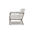 Tusk 30 Inch Accent Chair, Classic Pewter Aluminum Frame, Cream Upholstery Cream Fabric Metal
