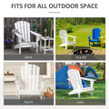 Outsunny Adirondack Chair With Cup Holder, All Weather Patio Chair Hdpe Lounger, Fire Pit Seating High Back And Wide Seat For Outdoor, Backyard, Garden, Deck, Lawn, White White Plastic