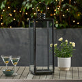 23.75'' H Stainless Steel Tabletop Lantern Black Stainless Steel