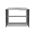 Freestanding Sink, Double Door Cabinet, Two Shelves, White Smokey Oak Multicolor Solid Wood Mdf Engineered Wood