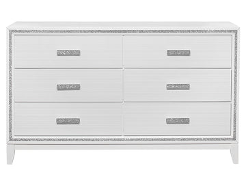 Almera Glitter White Dresser White Rubber Wood