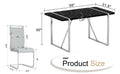 Table And Chair Set.A Rustic Industrial Rectangular Mdf Black Dining Table With Mdf Desktop And Electroplated Silver Metal Legs.Paried With 6 Chairs With Pu Cushion And Metal Legs. Black,Light Gray,Silver Seats 6 Mdf Metal