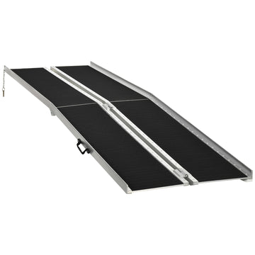 Portable Portable Wheelchair Ramp For Home, Threshold Handicap Ramp 10' Black Aluminum