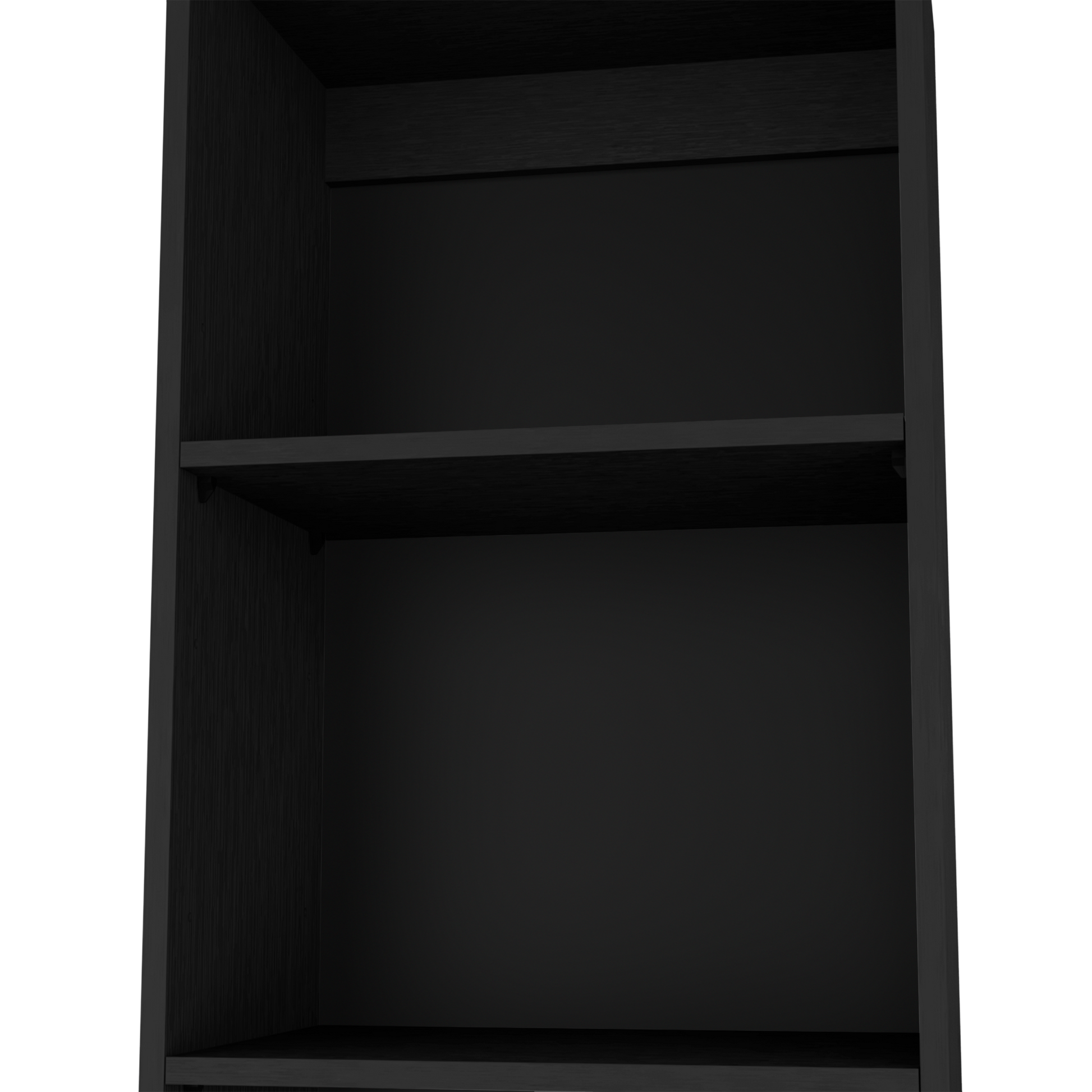 Sutton Slim Bookcase With Modern 5 Shelf Design Black Particle Board Engineered Wood