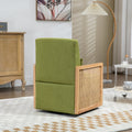 Coolmore 360 Degree Swivel Barrel Club Chair With One Pillow,Modern Comfortable Upholstered Accent Chair,Linen Accent Chair For Living Room,Bedroom Green Linen Green Primary Living Space Modern Foam Linen