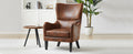 Hi Back Studded Chair,Arm Chair,Living Room, Study And Bedroom Brown Polyester