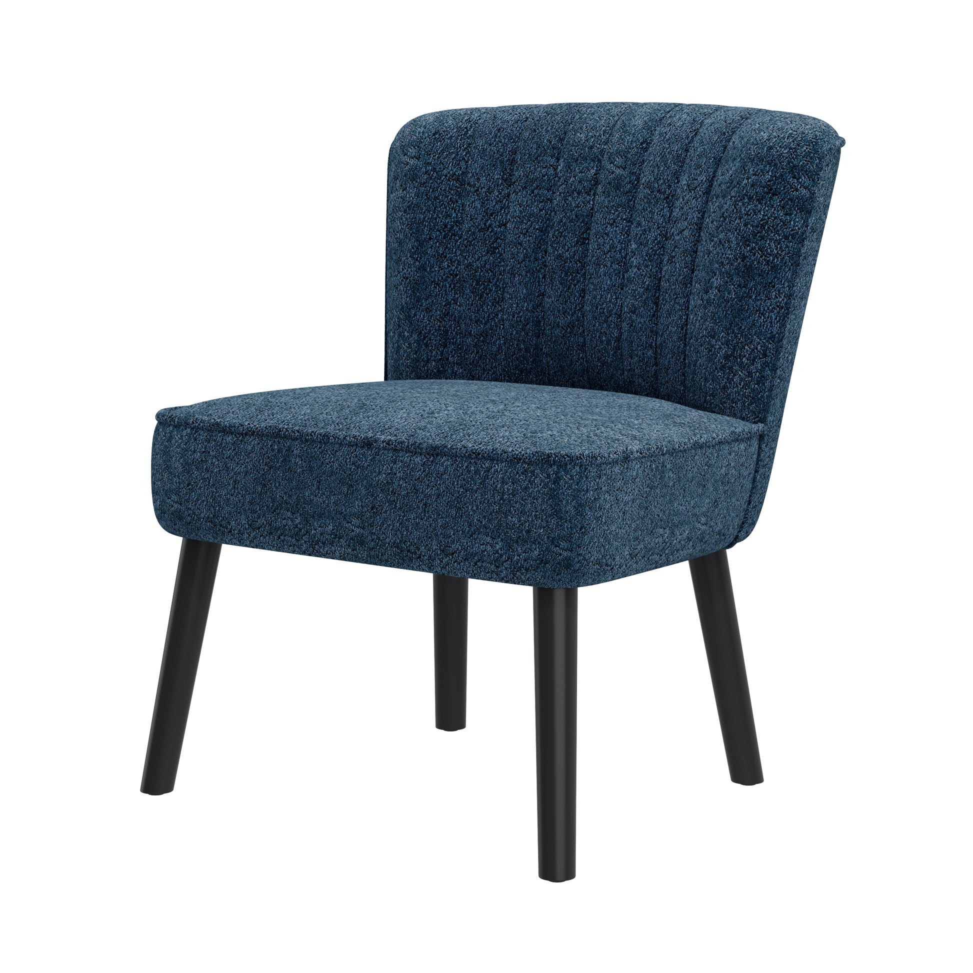 Shellback Chair In Navy Blue Navy Blue Boucle,Polyester