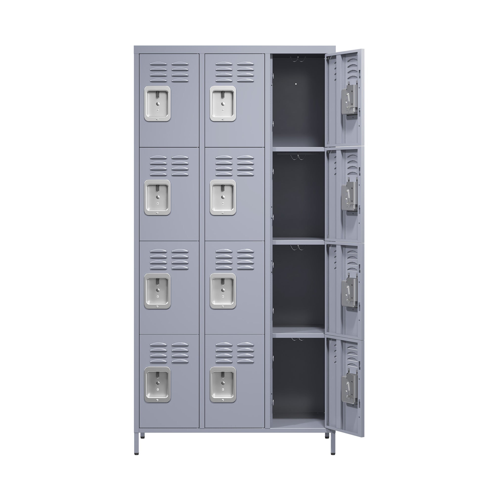 12 Door 72"H Metal Lockers With Lock For Employees,Storage Locker Cabinet For Home Gym Office School Garage,Gray 5 Or More Spaces Gray Primary Living Space Door Locks Modern Metal