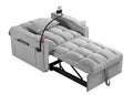 Convertible Sleeper Chair Sofa Bed Adjustable Pull Out Sleeper Chair Bed Multi Pockets Folding Sofa Bed For Living Room Bedroom Small Space,3 In 1 Sofa Bed Grey Velvet Wood Soft Tufted Back Heavy Duty American Design,American Traditional Square Arms