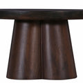 Living Room 31 In. Acacia Wood Round Pedestal Coffee Table, Luxurious Accent Sofa Table, Dark Brown Dark Brown Brown Primary Living Space Contemporary Freestanding Acacia Coffee & End Tables Round Solid Wood Pedestal