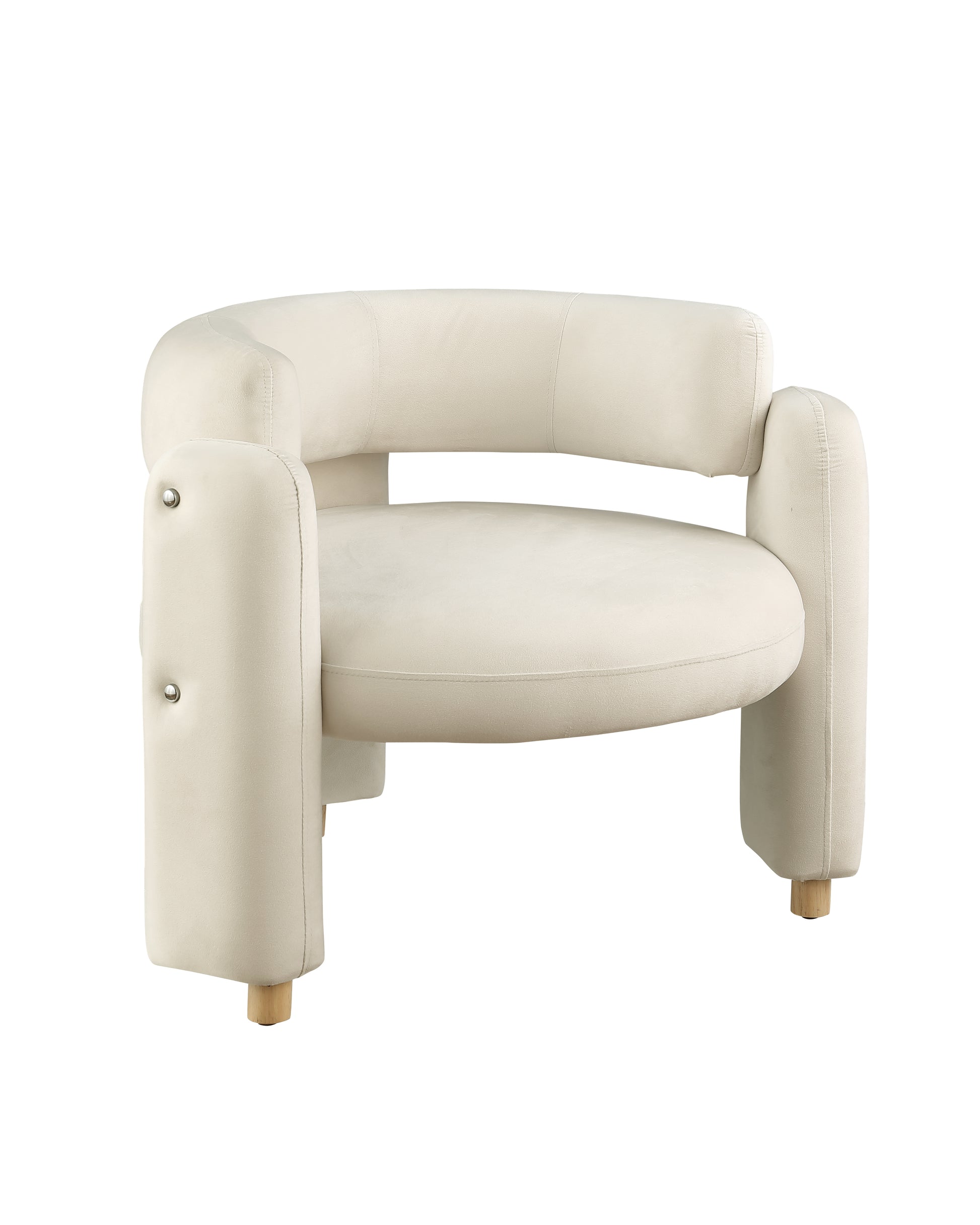 Accent Chair White Fabric