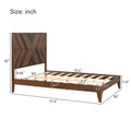 Mid Century Modern Platform Bed Wood Slat Support With No Box Spring Needed,Full, Walnut Box Spring Not Required Full Walnut Wood Bedroom Mid Century Modern Bed Frame Wood