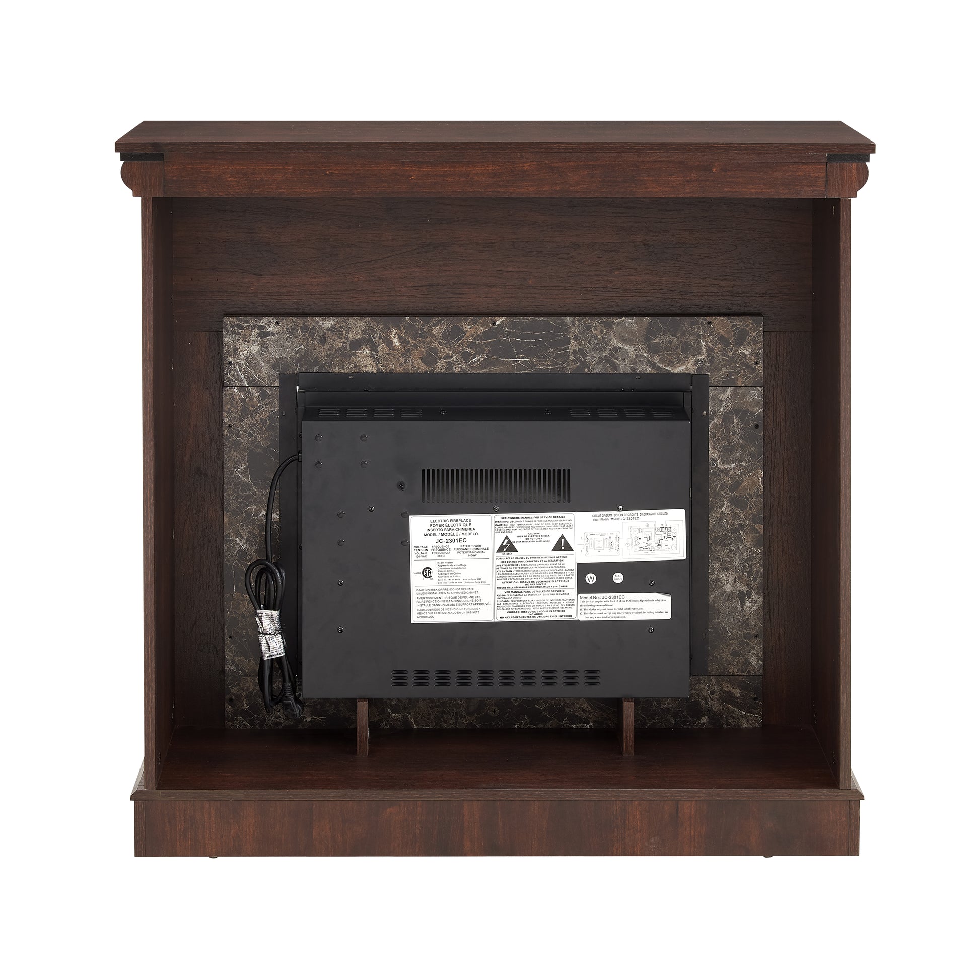 Electric Fireplace With Mantel,Fireplace Mantel Surround With 23" Fireplace Insert, Adjustable Flame, Remote Control, Cherry,41.34"W*14"D*40"H Cherry Mdf