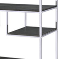 Vonara Rustic Gray Oak & Chrome Finish Bookshelf Chrome,Gray,Oak Metal,Synthetic Wood