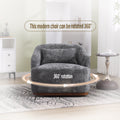 Coolmore Swivel Barrel Chair, Comfy Round Accent Sofa Chair For Living Room, 360 Degree Swivel Barrel Club Chair, Leisure Arm Chair For Nursery, Hotel, Bedroom, Office, Lounge Gray Gray Primary Living Space Foam Chenille