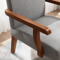 Fabric Accent Arm Chair Set Of 2 With Round Wood Table Light Gray Fabric