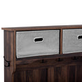 Hall Tree With 6 Hooks And Hinged Lid, Coat Hanger, Entryway Bench, Storage Bench, 3 In 1 Design, 69Inch, For Entrance, Hallway Brown Mdf