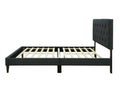 Twin Sized Tufted Bed In A Box W Usb Black Upholstered