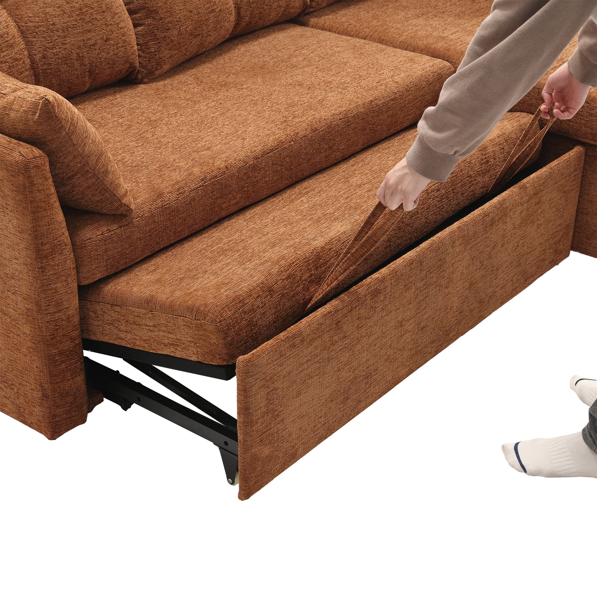 United Modular Sectional Sofa L Shaped Modular Couch With Reversible Chaise Modular Sofa Sectional Couch With Storage Seats Brown Chenille 3 Seat