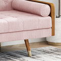 Aidan Mid Century Modern Tufted Fabric Sofa Blush Fabric