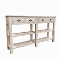 Cream 4 Drawer Console Table Cream Primary Living Space Drawers Rectangular Wood