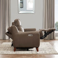 Torino Power Headrest Top Grain Leather Zero Gravity Reclining Sofa Brown Genuine Leather Wood Primary Living Space Medium Firm Tight Back Mid Century Modern Eucalyptus Pillow Top Arms Memory Foam Leather 3 Seat