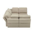 4 Seat Sofa Bed Upholstered Sofa Sleeper, Space Saving Sof Bed2 Seat Sofa With Storage Space Under Seatsall Arms And Backs Adjustabled For Ultimate Comfort Seating Beige Beige Polyester 4 Seat