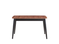 Natural And Black Dining Table With Bufferfly Extension Leaf Natural Black Seats 6 Dining Room Mid Century Modern Rectangular Wood