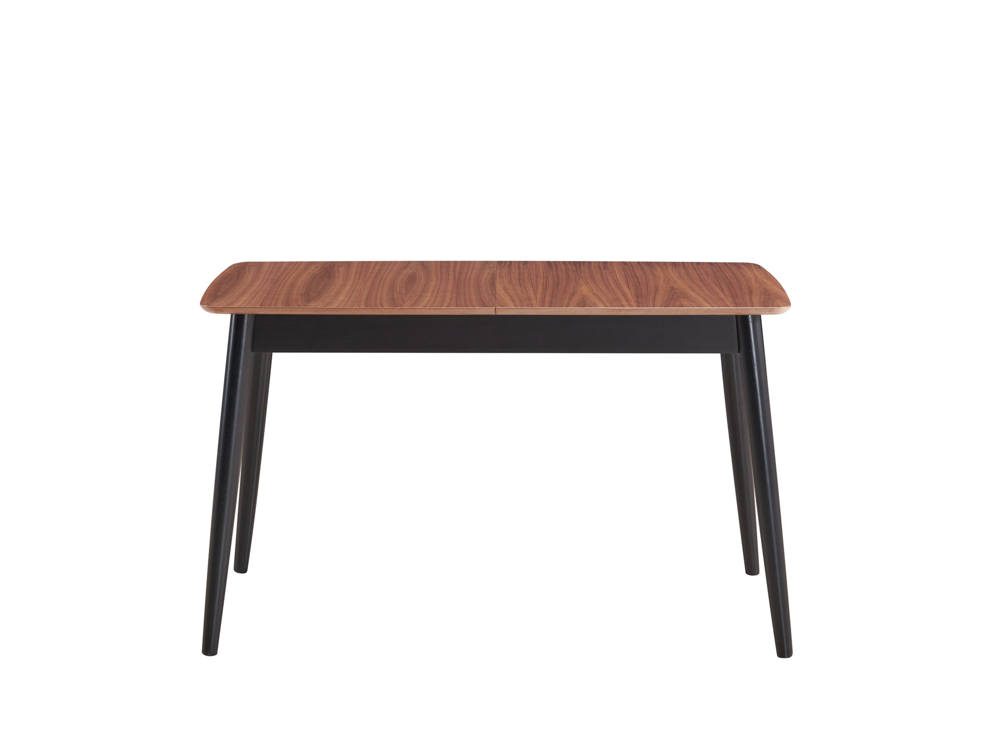 Natural And Black Dining Table With Bufferfly Extension Leaf Natural Black Seats 6 Dining Room Mid Century Modern Rectangular Wood