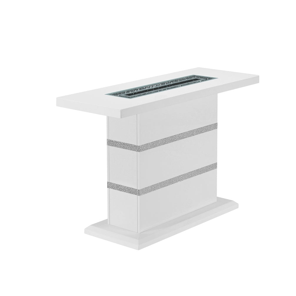 Ariya White Console Table White Rubber Wood