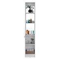 Parks Linen Bathroom Storage Cabinet With One Doors, Tall Bathroom Cabinet With 6 Shelves, For Bathroom, Living Room, Kitchen White Freestanding Modern Particle Board Engineered Wood