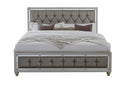 Chloe Gemstone Silver Queen Bed Silver Grey Solid Wood Mdf