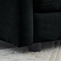 U Shaped Sectional Sofa W Reversible Footrest, 5 Seater Convertible Corner Couch With 2 Ottomans ,Modern Minimalist Soft Sofa & Couch For Living Roomblack Chenille Black Chenille 3 Seat