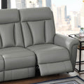 Rhapsody Power Zero Gravity Reclining Sofa Silver Grey Memory Foam Genuine Leather 3 Seat