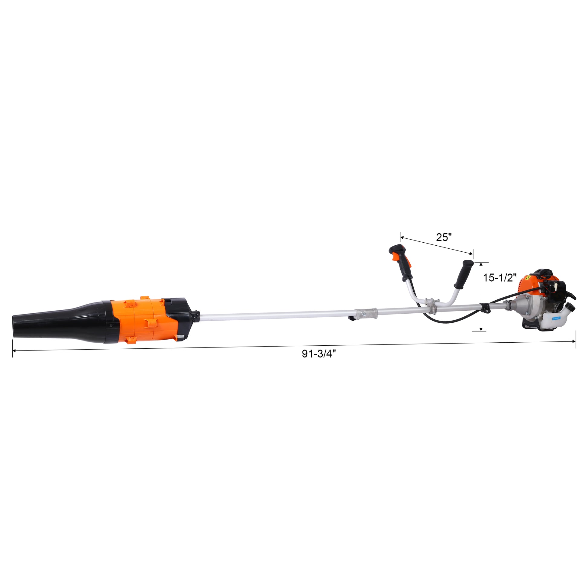 52Cc Weed Eater Wacker Gas Powered, 3 In 1 Blower, String Trimmer,With 10'' Brush Cutter,Rubber Handle & Shoulder Strap Included Orange Aluminium