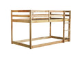 Solid Wooden, Solid Rubber Wooden Twin Over Twin Loft Bed With Ladder, With Bed Platform Of Strengthened Slatsnatural Twin Natural Rubber Wood