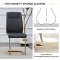 Table And Chair Set.Large Modern Rectangular Table With 0.4 Inch Patterned Glass Tabletop And Large Mdf Table Legs.Comes With 6 Chairs With Faux Leather Cushioned Seats And Golden Metal Legs. Gold White Seats 6 Mdf Glass