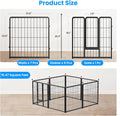 Dog Playpen Outdoor, Portable Dog Playpen For Yard, Travel, Camping, 24 Inch 8 Panels Heavy Duty Dog Pen For Puppies Small Dogs, Black Black Metal
