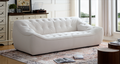 Wks10W White Sofa Withdurable Fabric, Solid Wood Frame, High Density Sponge Filler White Fabric 2 Seat