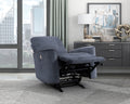 Modern Living Room 1Pc Power Rocker Reclining Chair Dark Gray Velvet Upholstery Solid Wood Frame Luxury Home Furniture Dark Gray Velvet Wood Primary Living Space Modern Solid Wood