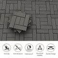 Wood Plastic Composite Deck Tiles Set Of 20Pcs, Composite Decking Resist Rust, Patio Flooring Outdoor Waterproof, Floor Tiles For Balcony, Backyard, Indoor And Outdoor Use, 12X12In Dark Grey Dark Grey Modern Plastic Wood Plastic