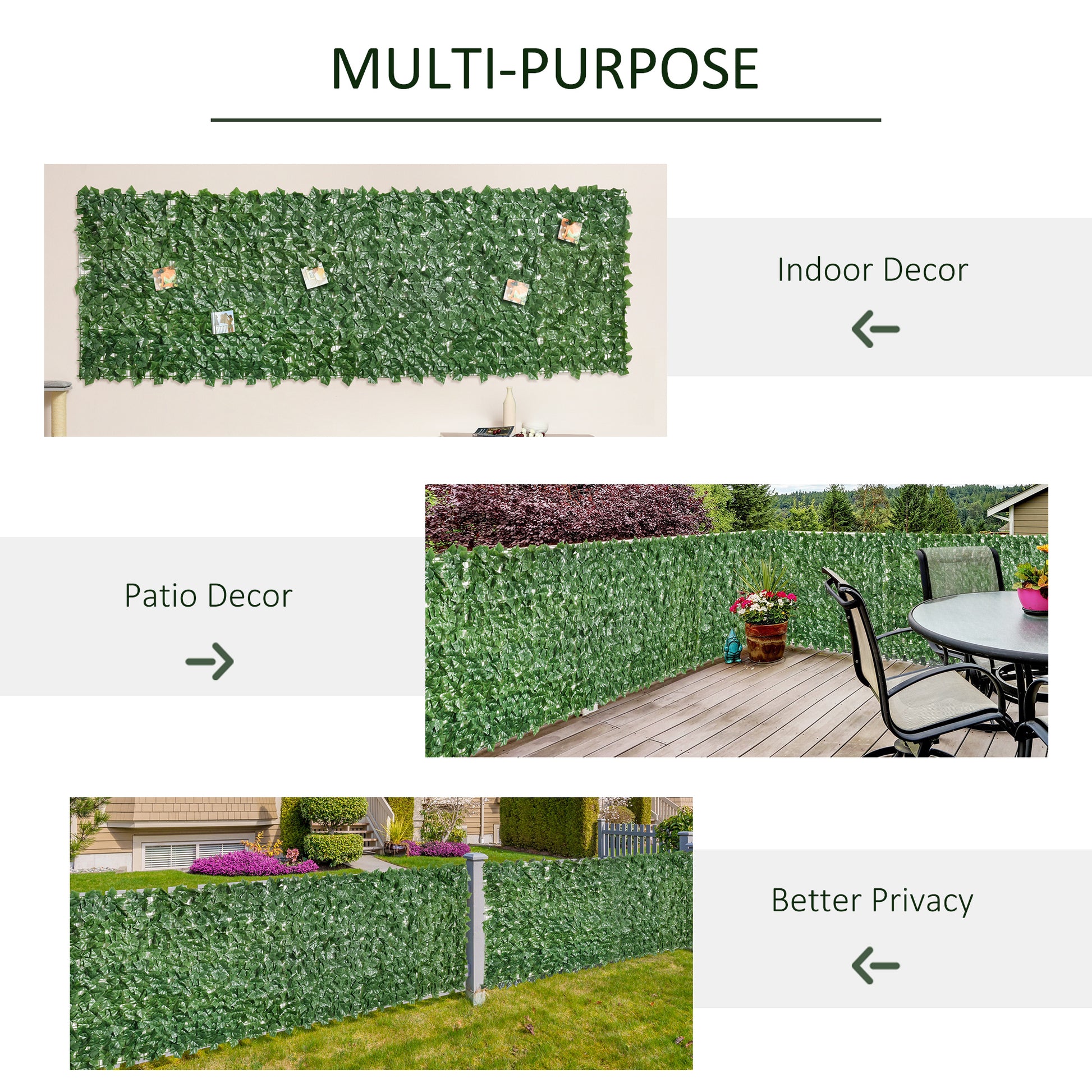 Outsunny Grass Wall Panels, 118" X 39" Artificial Grass Wall Decor,Greenery Backdrop Panels Wall For Outdoor, Indoor, Garden, Fence, Backyard, Dark Green Dark Green Polyethylene