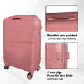 Hard Shell Luggage, 3 Piece Set, With Tsa Lock, 20 Inches 24 Inches 28 Inches Rose Gold Polypropylene